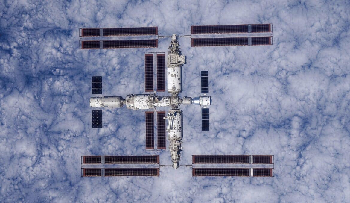 The Chinese space station seen from orbit