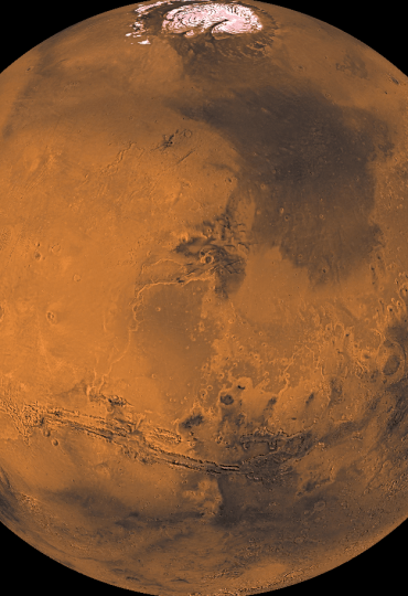 Vue de la planète Mars depuis l'espace