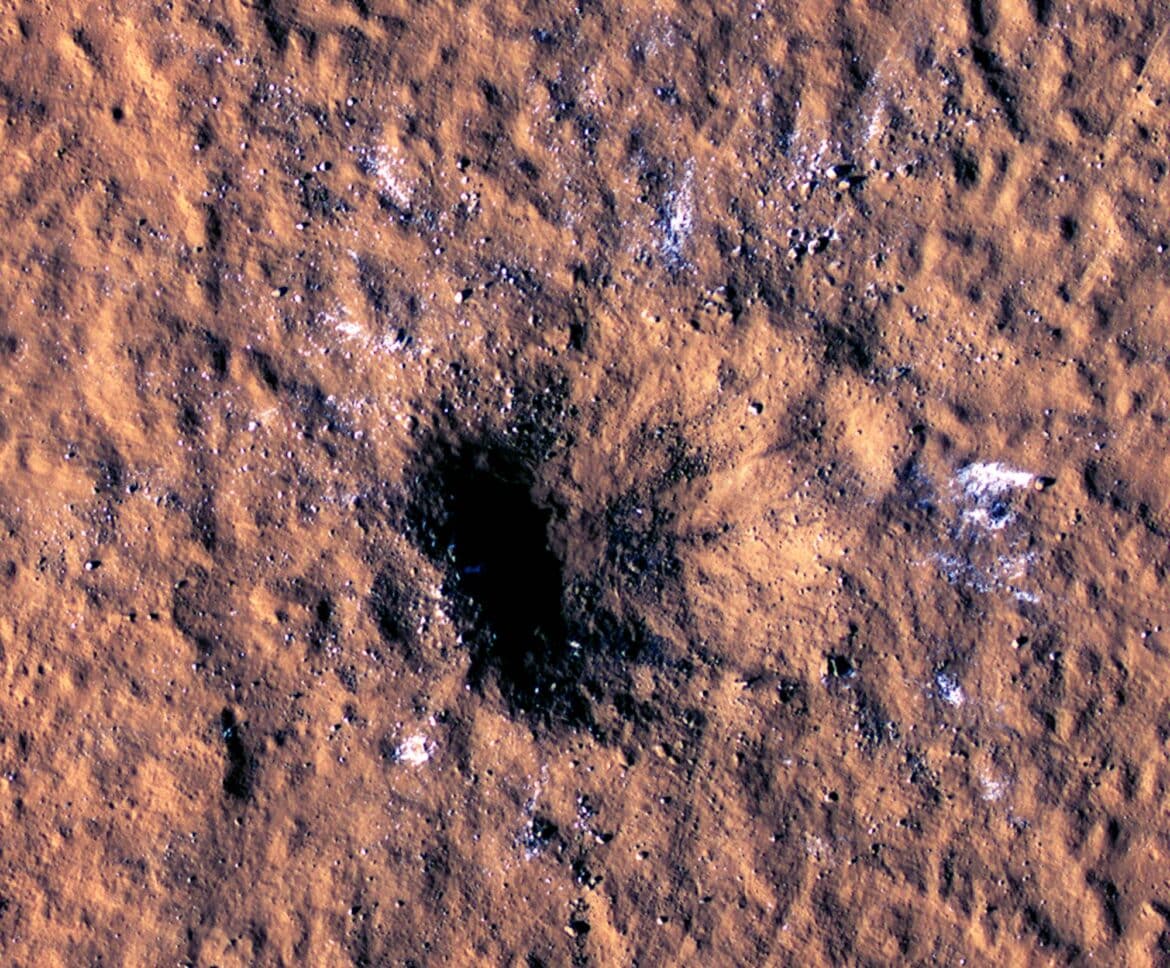 A Martian Crater and Water Ice